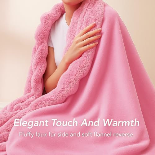 Image of VAS COLLECTIONS Bubble Blanket 600 GSM Heavyweight Ultra-Soft & Warm Blanket | Double Bed 223x223 cm (3000g) | Premium Winter Blanket for Bedroom & Heavy Winter Use - (Pink, Double - 3Kg)