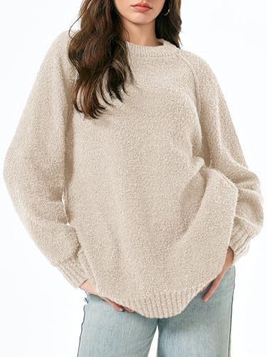 Image of Saodimallsu Womens Oversized Sweater Fuzzy Long Sleeve Casual Tunic Sweater