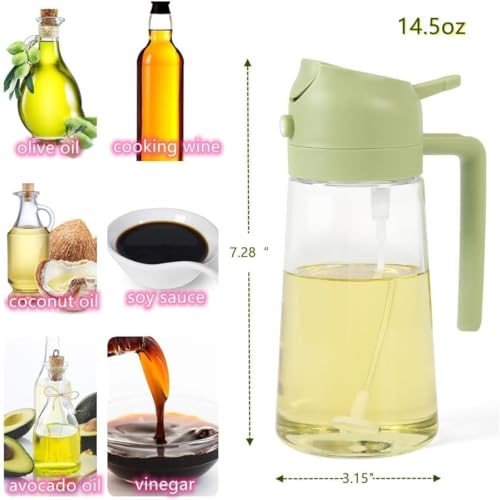 Image of Glass Oil Sprayer And Dispenser Bottle For Kitchen,2 In 1 Olive Oil Sprayer And Dispenser, For Cooking,Kitchen,Bbq, Air Fryer, Salad, Frying, Baking Oil Sprayer Bottle