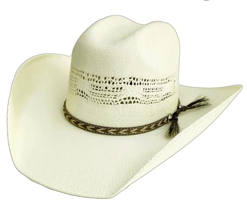Chapeau de cowboy en paille enfants Modestone évite la chaleur style blanc cassé XS