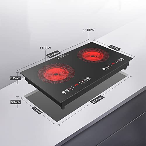 Vbgk Electric Cooktop And Induction Cooktop, Electric Stove Burner,Built-In And Countertop Electric Stove Top, Led Touch Screen,9 Heating Level, Timer & Kid Safety Lock #TOP2