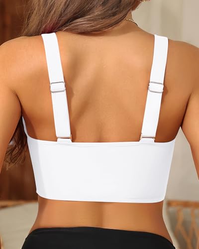Image of Women's Bikini Top - Supportive Swimsuit for Large Bust - 2025 Cut Out Twist Swim Top