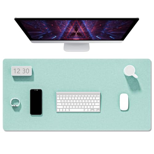 Image of Auhoahsil Felt Desk Mat, Minimalist Large Mouse Pad XXL 35.5 x 15.7 in, Desk Matt for Desktop, Keyboard, Laptop, Computer, Office, Work from Home, Gaming, Light Green