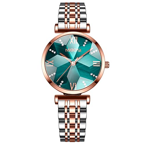 NIBOSI Women Stainless Steel Watches Analog Rose Gold Band and Square Dial Women’s Watch for Girls&Miss&Ladies Diamond Studded with Stylish Watches Waterproof NIBOSI Women Stainless Steel Watches Analog Rose Gold Band and Square Dial Women’s Watch for Girls&Miss&Ladies Diamond Studded with Stylish Watches Waterproof