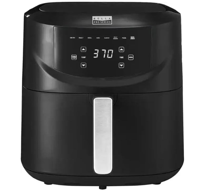 Bella PRO - 8-qt. Touchscreen Air Fryer with Divided Basket - Matte Black