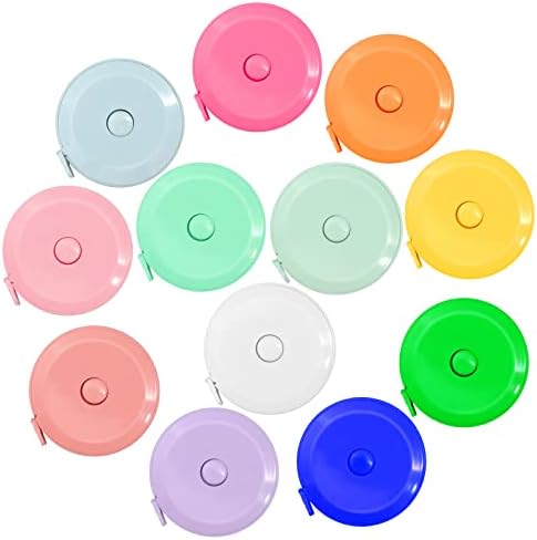 Tape Measure, 12 Pack Measuring Tape for Body Measurements Retractable, Small Mini Sewing Fabric Cloth Tailor Waist Tape Measure Body Measuring Tape, 150cm/60inch