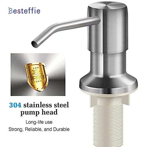 Soap Dispenser For Kitchen Sink,Kitchen Soap Dispenser ,47" Tube Connects Directly To Soap Bottle,No More Refills(Brushed Nickel). #TOP4