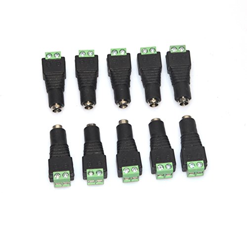 Xenocam Dc Female Power Cable Connector Plug Which Allows Led Strip Light to Be Connected to 12v Power Adapter-10 Pack