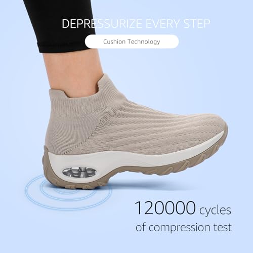 Image of HKR Women Walking Shoes Cushioned Slip On Sneakers