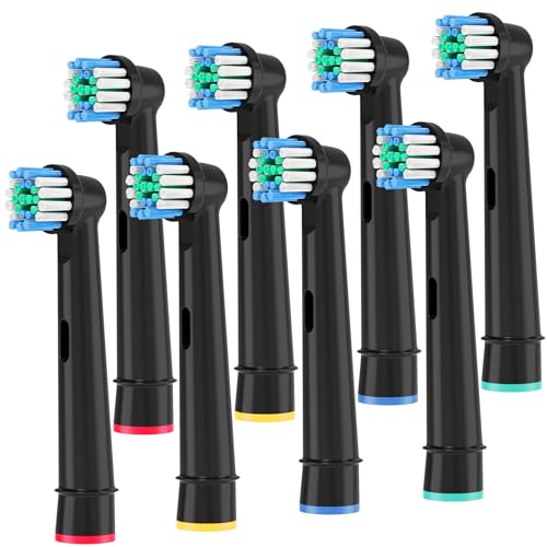 Replacement Toothbrush Heads Compatible with Oral-B Braun,8 Pack Professional Electric Brush Heads for Oral B Replacement Heads Refill Pro 500/1000/1500/3000/3757/5000/7000/7500/8000