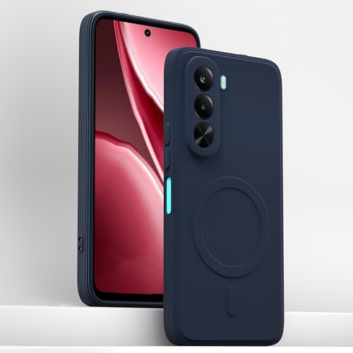 Image of Pikkme Back Cover for Realme P4x 5G Soft Matte Silicone Mag-Safe Design (Mag-Safe Not Support) Camera Protection | Slim Fit Bumper Cover (Blue)