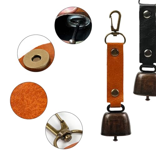 2STK Glöckchen, Metall Vintage Kuhglocke Dekorieren für Outdoor Wandern, Rucksack Anhänger, Tierhalsband, Schlüsselanhänger, Weihnachten Glocke