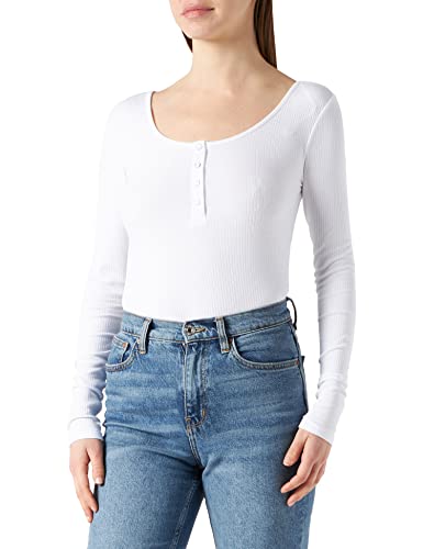 PIECES Pckitte LS Top Noos B C Camisa Manga Larga, Blanco (Bright White Bright White), Small para Mujer Cover