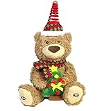 LANGXUN Christmas Teddy Bear Plush Toy with Singing & Voice Recording for Kids Adults Christmas Decorations, Birthday Gifts for Boys and Girls, Premium Plush Toy for Ages 1& Up Baby Toddlers, 15.5”