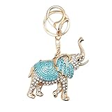 Cualque Cute Colorful Butterfly Keychain, Turtle Elephant Owl Keychain Rhinestone Animal Pendant Key