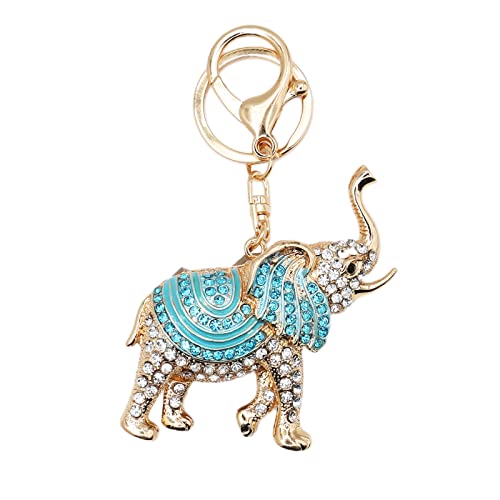 Cualque Cute Colorful Butterfly Keychain, Turtle Elephant Owl Keychain Rhinestone Animal Pendant Keyrings Jewelry Gift For Women (Elephant) #TOP2