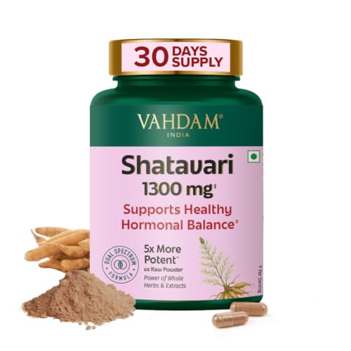 Image of VAHDAM Shatavari Capsules | Menopause, Lactation, Postnatal Recovery & Hormonal Balance | 5X More Potent than Regular Powder | Dual Spectrum Formula | Vegan, Gluten-Free | 60 Veg Capsules