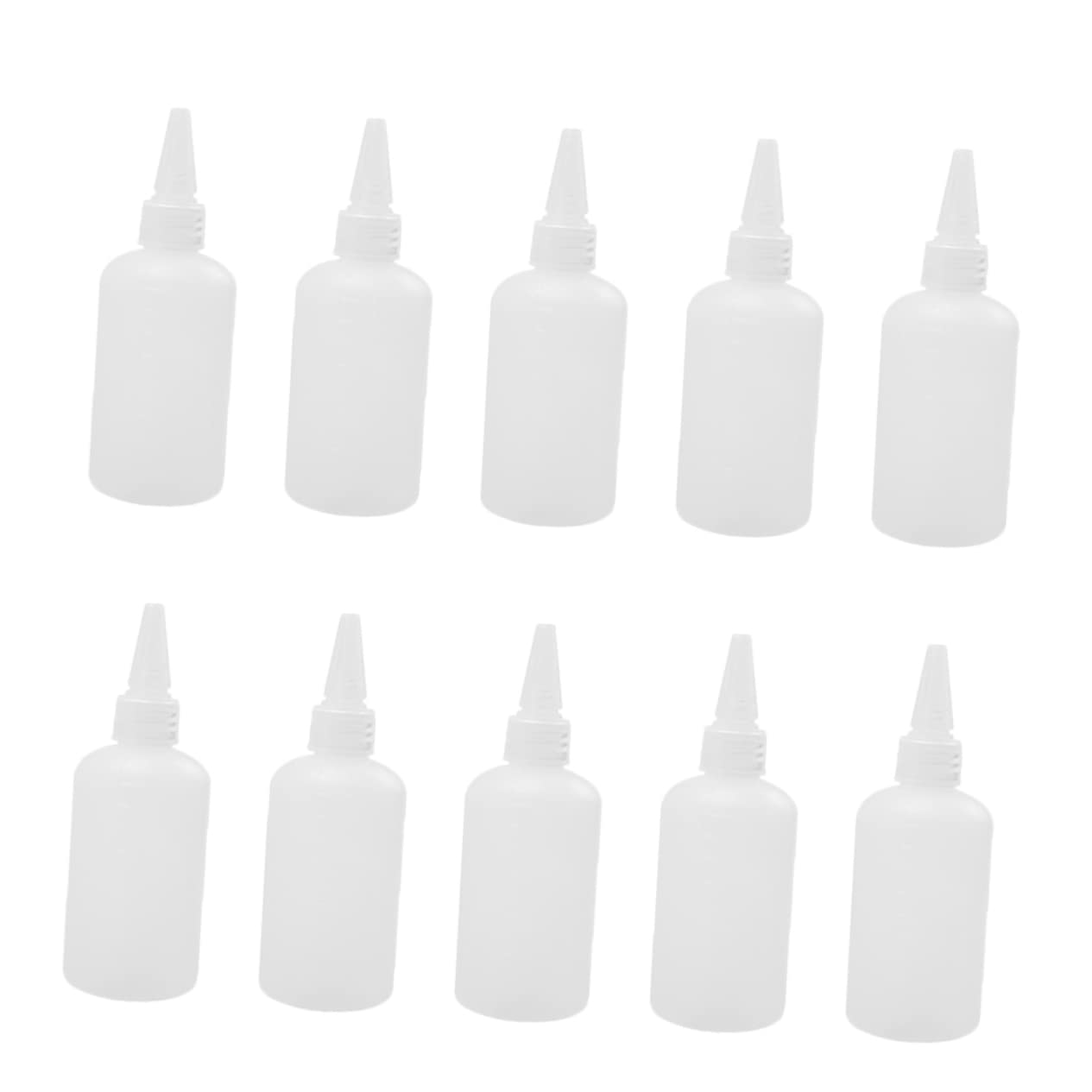 PRETYZOOM 20 Pcs 100ml Squeeze Bottles Dispensing Bottles Fine Tip Translucent for Paint Caulking Reagents