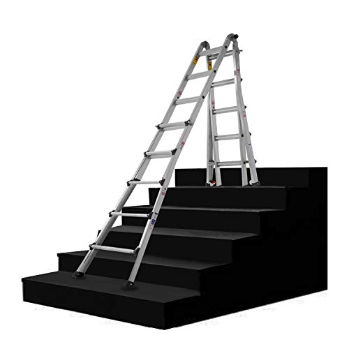 Aluminum Extension Ladder, 300 lb Duty Rating (Load Capacity Type IA) Model 22-Foot Durable and Multi-Purpose Ladder with Two Wheels - Thumbnail 5