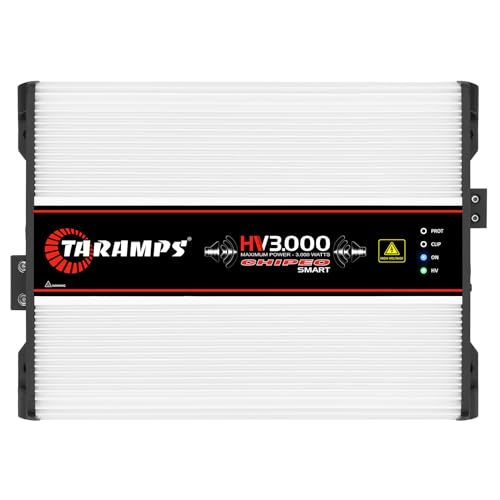 Taramps HV 3000 Chipeo Smart High Voltage Amplifier 1~2 Ohms 3000 Watts RMS Multi-Impedance with 10~24 Batteries 120~350VDC, Monoblock Car Audio System