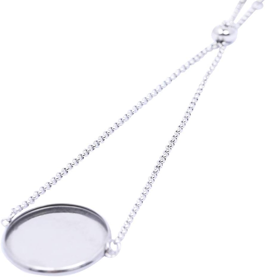 Reidgaller 10pcs Stainless Steel Adjustable 25mm Cabochon Chain Bracelet Setting Blanks DIY Bezel Findings for Bracelets Making Accessories - Image 2