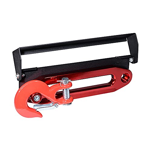 Anzios Flip-Up License Plate Holder + 15000lbs Hawse Fairlead + Steel Hook Stand + Half-Link Safety Latch Hook for Truck Trailer 4X4 10