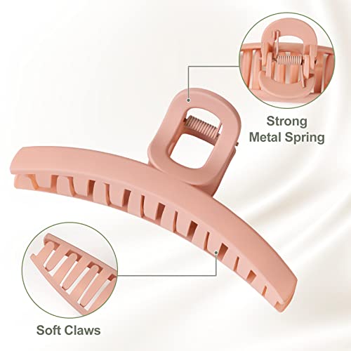 Lolalet 4.3 Inch Large Hair Clips For Mother's Day Gift For Thin Fine Thick Curly Hair, Elegant Nonslip Banana Clip Strong Hold Girls Trendy Jaw Clip Matte Stylish Clamps -Style A #TOP1