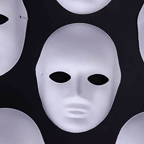 OULII Full Face DIY Mask Halloween Blank Painting Mask Cosplay for Masquerade Halloween Party Favors (6pcs Male and 6pcs Female)