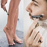 Bambaw Double Edge Razor Men & Women, Reusable Metal Razor Women, Easy & Safe to Use, Close & Smooth Shave with Balanced Weight for Full Control, No Blade Included (Thick Bamboo Silver) - Image 3
