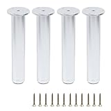 Geesatis 4 Pcs Furniture Legs Metal Adjustable Sofa Legs for Cabinet, Height 8-9inch, Silver