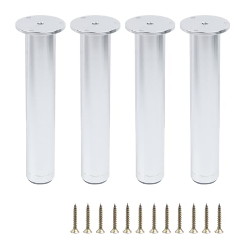 Geesatis 4 Pcs Furniture Legs Metal Adjustable Sofa Legs for Cabinet, Height 8-9inch, Silver