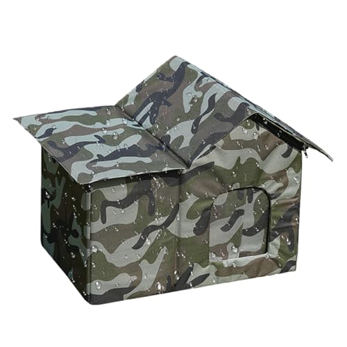 1xCat House - 51x35x41cm Insulated Cat Cave, Outdoor Pet House For Winter | Removable Lining Winter Cave | Weatherproof Outdoor 