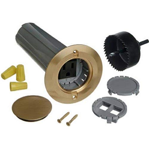 Best Cyber Deals 🔥 Thomas & Betts E971FBDI-2 Drop in Floor Box Kit with Solid Brass Cover, 12 CUIN Capacity, Metallic