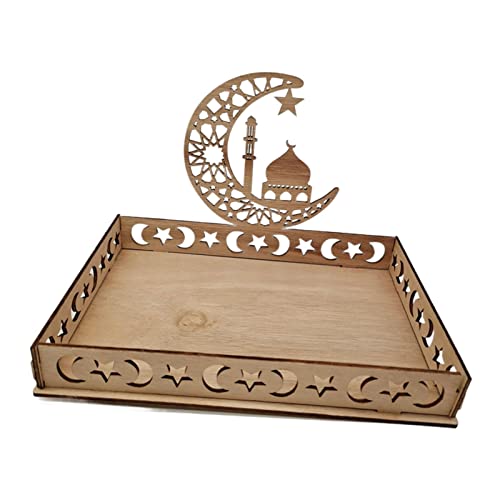 Ramadan Tablett, Holz Eid Mubarak Lebensmitteltablett, Teller Für Zuhause, Ramadan Dekoration Islamisch Ramadan Kareem Muslim Eid Mubarak Geschenke, Tischdekoration Cover