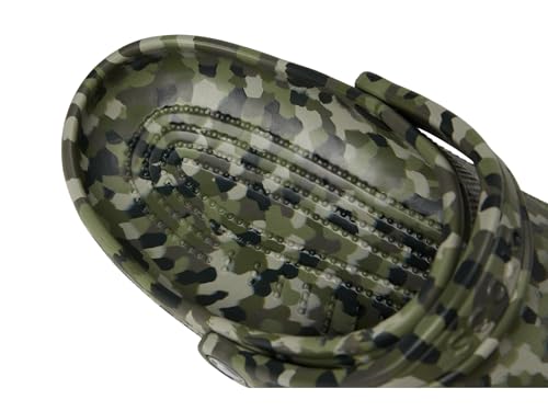 Image of Crocs Unisex Classic Marbled Tie-Dye Clog, Army Green /Multi Confetti, 15 Women /13 Men, Medium