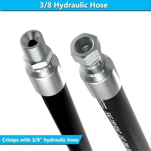 Image of 12PCS 3 /8 inch NPTF Male Female Hydraulic Hose Fittings, Hydraulic Hose Crimp Fitting Ends for Air Hose Repair Kit