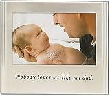 Lawrence Frames Sentiments Collection, Brushed Metal 4 by 6 Dad Picture Frame,Silver