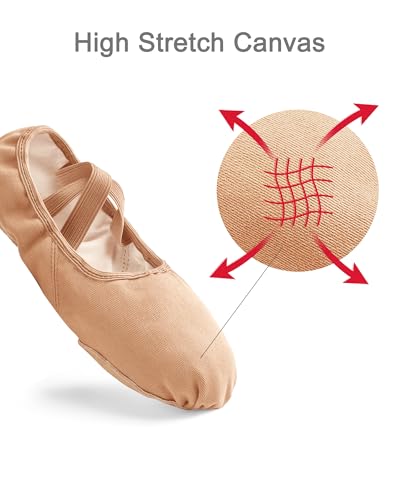 Image of Stelle Ballet Shoes for Women Highly Stretch Canvas Split Sole Dance Yoga