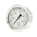 Liquid Filled Center Back Mount Pressure Gauge with 4