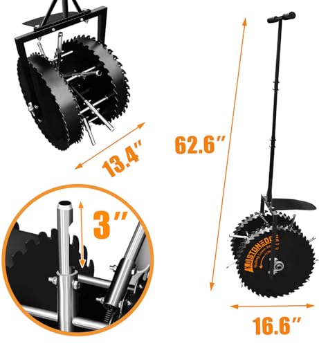 K.D STONEDGE Patented Rolling Lawn Coring Aerator Yard Grass Pulling Plugs Manual Aeration Tool Push Roller Rotary Compacted Garden Soil Loosening - Image 6