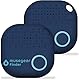 musegear Schlüsselfinder mit Bluetooth App aus Deutschland I Maximaler Datenschutz I dunkelblau 2er Pack I Für iOS & Android I Schlüssel Finden