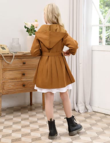 Kids Girls Outwear Jacket Hooded Lightweight Button Down Trench Coat Waterproof Active Windbreaker3
