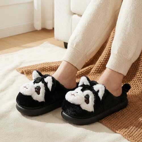 Image of VRITRAZ Women's Comfort Slip On Closed Toe Warm Winter House Clog Indoor Slipper with Cute Print and Degins