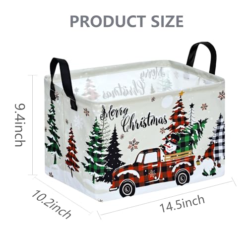 Image of Christmas Basket Box Hamper Storage Basket Collapsible Organizer Bin Gift Shelf Baskets for Home and Kitchen Storage