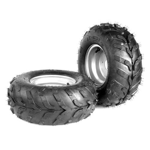 ELANER 16x8-7 Go Kart Wheels 16x8-7 Go Kart Tires with Wheels for Go Kart ATV UTV Quad 110cc 3 Bolts Set of 2 (Silver)