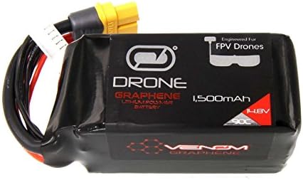 Venom Racing 35071 90C 4S 1500mAh 14.8V Graphene Drone Racing LiPo Battery with Universal 2.0 Plug