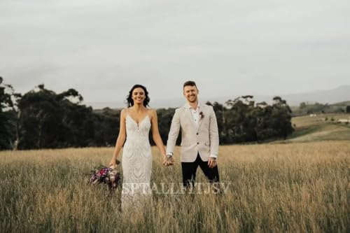 Linen Blazer for Men Separated Summer for Wedding Lightweight Sport Coat Casual Two Button Solid Fashion4