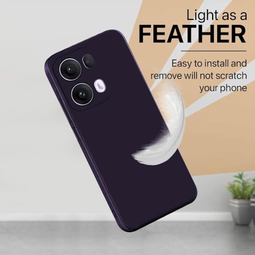 Image of Back Cover for Oppo Reno13 Pro 5G | Full Camera Protection | Premium Liquid Silicon Case | Flexible Bumper Case for Oppo Reno13 Pro 5G (Purple)