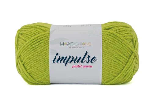 Image of Impulse Hand Knitting & Crochet Yarn, Premium Acrylic, 4 : Medium (Sulphur Spring) (100gms / 3.5oz / 200mtr / 218yds) Green