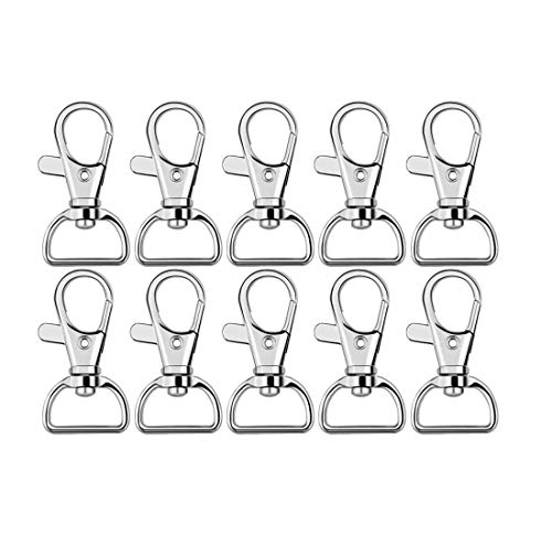 Key Chain Clip Hook lobster Claw Clasp Swivel Snap Hook 360° Lobster Claw D ring Clips Swivel Clasps Lanyard Snap Hook Lobster Claw Clasps for Purse 3/4 Inch Silver 50 pack Silver Hywei